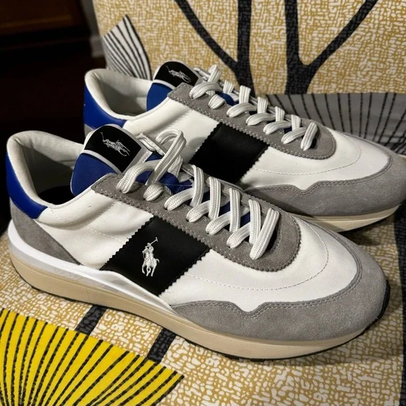 Polo Ralph Lauren Men's Train 89 Lace-Up Suede/Nylon Sneakers, Size 9.5 - Picture 4 of 11